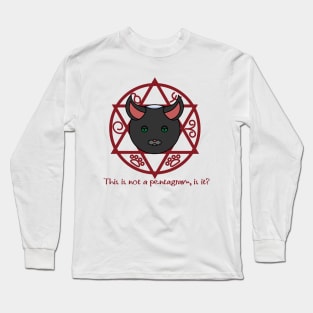 Diabolical cat in the star of david Long Sleeve T-Shirt